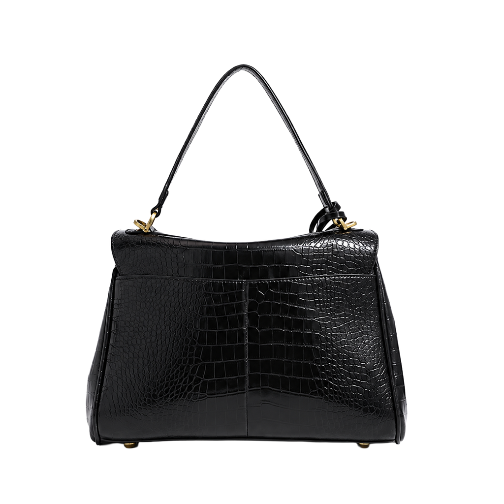 The Boulevard Bag - Black Croc