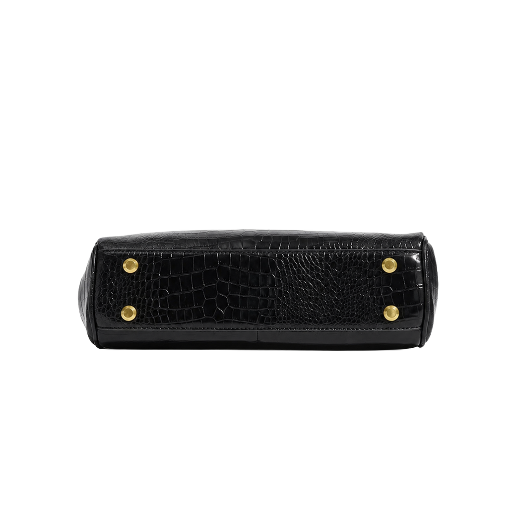 The Boulevard Bag - Black Croc
