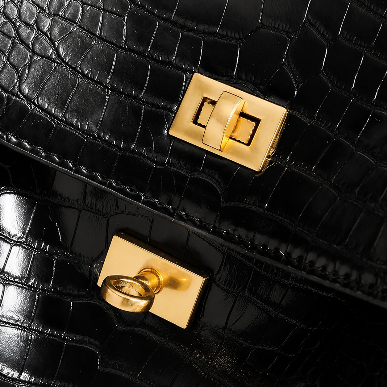 The Boulevard Bag - Black Croc