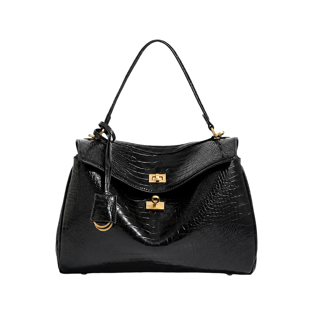 The Boulevard Bag - Black Croc